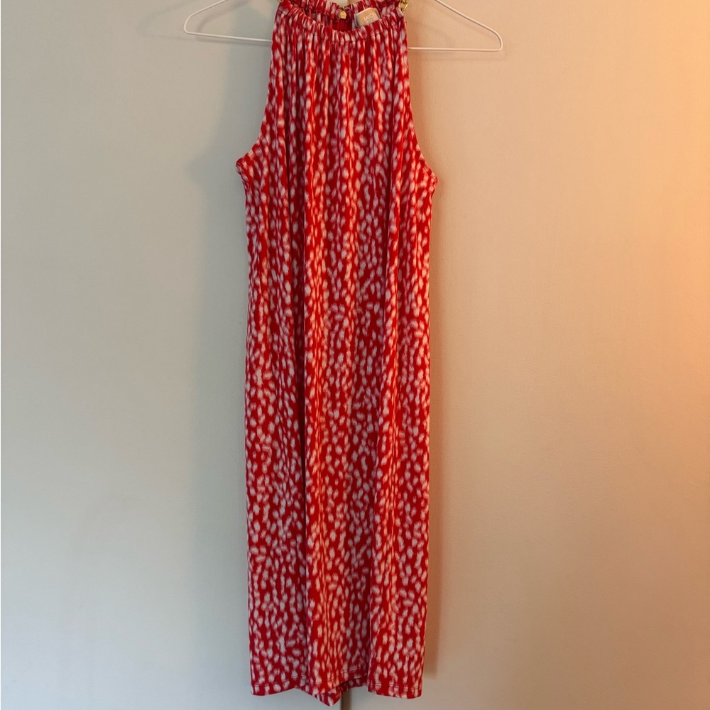 Michael Kors Red and White Patterned Dress
